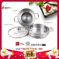 Bộ Nồi Xửng Hấp Inox Fivestar 24cm (Nắp Kính)