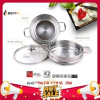 Bộ Nồi Xửng Hấp Inox Fivestar 24cm (Nắp Kính)