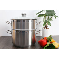 Bộ Nồi Xửng Hấp Inox Fivestar 24cm, 26cm, 28cm, 30cm NẮP KÍNH