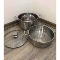 Bộ nồi xửng hấp inox HT Cook 28cm