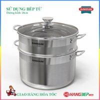 Bộ nồi xửng inox 3 đáy 24 cm Sunhouse SSP25124 / SHG104-28 - 28cm