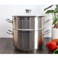 Bộ nồi xửng inox 3 đáy nắp kính 28cm FIVESTAR ST28-3DG