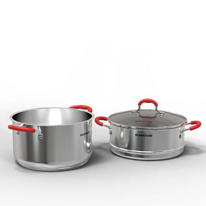 Bộ nồi xửng inox 5 đáy nắp kính 24 cm Sunhouse SHG507-24