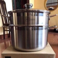 Bộ nồi xửng inox  HTCook-Fivestar,nồi nấu xôi,hấp bánh,nắp kính 32-30-28 cm-Nồi đun bếp từ,hàng đep giá rẻ chính hãng