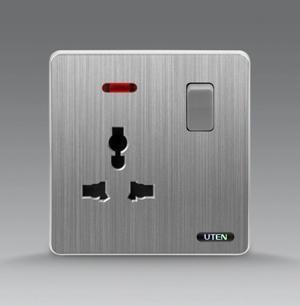 Bộ ổ cắm 3 chấu và công tắc UTEN S300-KZ13/N
