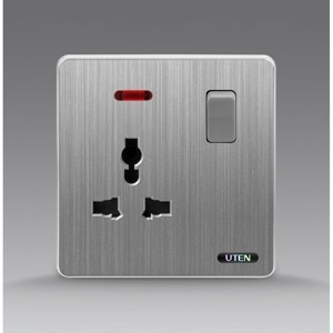 Bộ ổ cắm 3 chấu và công tắc UTEN S300-KZ13/N