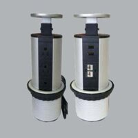 Bộ ổ cắm âm bàn 3 ổ cắm 3 chấu (2 chấu dẹp, 1 chấu tròn) + 3 cổng USB + 3 cổng mạng MPE TBS5