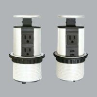 Bộ ổ cắm âm bàn 3 ổ cắm 3 chấu (2 chấu dẹp, 1 chấu tròn) + 2 cổng USB, có thể cắm 2 phía MPE TBS4