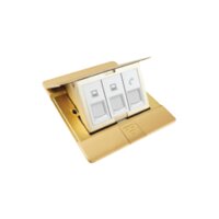 Bộ ổ cắm âm sàn gồm 2 ổ mạng cat6 và điện thoại màu vàng Đồng Simon SEF3884