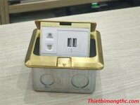 Bộ ổ cắm âm sàn SINOAMIGO SPU1B lắp (Điện + 2 Sạc USB 5V-2A) màu vàng cao cấp