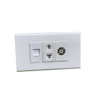 Bộ ổ cắm âm tường 3 cổng ( Mạng Lan + ổ cắm + Tivi) dùng mặt Panasonic