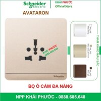 BỘ Ổ CẮM ĐA NĂNG 16A VUÔNG AVATARON SCHNEIDER E83426TS_WE_G19 E83426TS_WG_G19 E83426TS_WD TRẮNG VÀNG GỖ KHẢI PHƯỚC