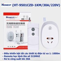 Bộ ổ cắm điện điều khiển từ xa 1km HONEST HT-9501/30A/220V mẫu mới 2019 - DHDT