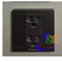 Bộ Ổ cắm điện đôi 3 chấu  Panasonic vuông 86x86mm - HÀNG CHÍNH HÃNG