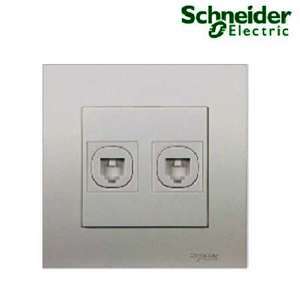 Bộ ổ cắm điện thoại đôi Schneider KB32TS_AS_G19