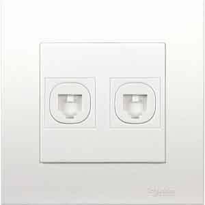 Bộ ổ cắm điện thoại đôi Schneider KB32TS_AS