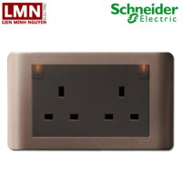 BỘ Ổ CẮM ĐÔI 3 CHẤU 13A CÓ CÔNG TẮC 2 CỰC ĐÈN BÁO KIỂU ANH E84T25DN_SZ_G19 ZENCELO SCHNEIDER