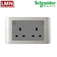 BỘ Ổ CẮM ĐÔI 3 CHẤU 13A CÓ CÔNG TẮC 2 CỰC ĐÈN BÁO KIỂU ANH E84T25DN_SA_G19 ZENCELO SCHNEIDER