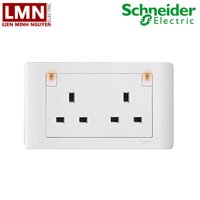 BỘ Ổ CẮM ĐÔI 3 CHẤU 13A CÓ CÔNG TẮC 2 CỰC ĐÈN BÁO KIỂU ANH E84T25DN_G19 ZENCELO SCHNEIDER