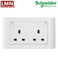 BỘ Ổ CẮM ĐÔI 3 CHẤU 2 CỰC 13A CÓ CÔNG TẮC KIỂU ANH E84T25D_G19 ZENCELO SCHNEIDER