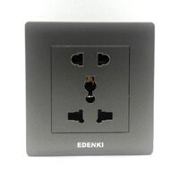 Bộ ổ cắm đôi ba chấu Edenki Elegant Grey EE-005-GR