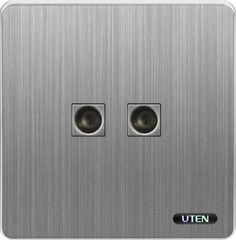 Bộ ổ cắm đôi TIVI UTEN S300G-2TV