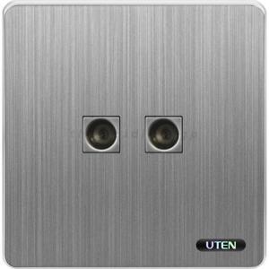 Bộ ổ cắm đôi TIVI UTEN S300G-2TV