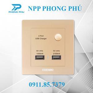 Bộ ổ cắm đôi USB màu vàng Edenki EE-U02-G