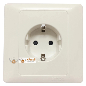 Bộ ổ cắm đơn 2 chấu kiểu Schuko kiểu F nối đất Simon Series 50 51687