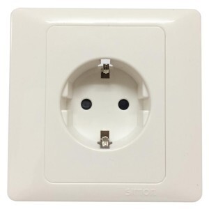 Bộ ổ cắm đơn 2 chấu kiểu Schuko kiểu F nối đất Simon Series 50 51687