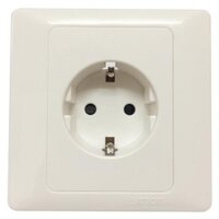 Bộ ổ cắm đơn 2 chấu kiểu Schuko, ổ cắm kiểu F có nối đất hoặc dây trung tính Simon Series 50 51687