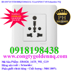 Bộ ổ cắm đơn Zencelo Schneider E84426_16TS_WE_G19