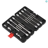 Bộ ổ cắm lục giác Allen lục giác dài 15 CÁI 3 / 8 ” | 12 miếng | Kích thước 3mm – 10mm | Chiều dài trục 6 ” | Bit thép S2 cao cấp | Ổ cắm Cr-V hạng nặng | Exce kipo2.28