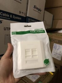 Bộ ổ cắm mạng âm tường Ugreen gồm Mặt, nhân mạng CAT5, CAT6, CAT7 hàng chính hãng - Mặt vuông 2