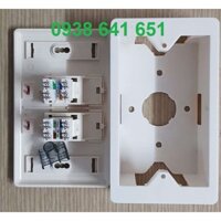 Bộ ổ cắm mạng đôi AMP/Commscope gồm: 1 cổng Mạng cat6 + 1 cổng Điện Thoại cat3. BH 12 tháng