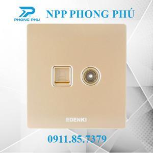 Bộ ổ cắm mạng/tivi Edenki EE-C5TV02-G