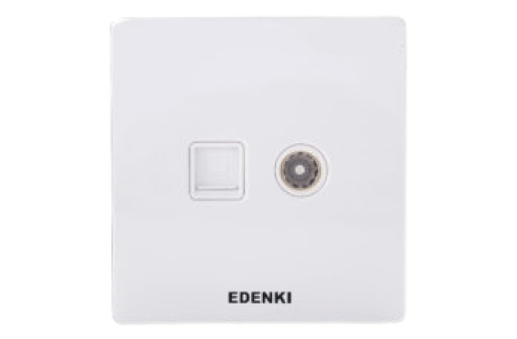 Bộ ổ cắm mạng/tivi Edenki EE-C5TV02