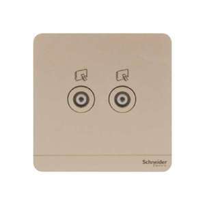 Bộ ổ cắm Tivi đôi AvatarON Schneider E8332TV_WG_G19
