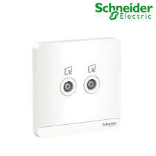 Bộ ổ cắm Tivi đôi AvatarON Schneider E8332TV_WE_G19