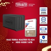Bộ Ổ cứng mạng NAS TerraMaster F2-424+N300 16T