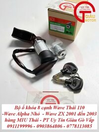 Bộ Ổ Khóa 8 Cạnh Wave Thái 110 - Wave Alpha Nhỏ - Wave ZX 2001 Đến 2003 Hàng Miu Thái