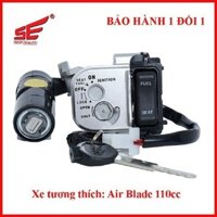 Bộ ổ khóa xe máy AIR BLADE 110cc 2 CẠNH CAO CẤP phụ tùng xm phố huế