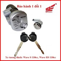 Bộ ổ khóa xe máy WAVE RS WAVE S100 2 cạnh cao cấp bảo hành 12 tháng phụ tùng xm phố huế