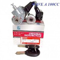 Bộ ổ khóa xe Wave A Anpha LỚN 6 cạnh khóa điện và khóa yên 2007 2008 2009 2010 2011 2012 2013 2014 2015 2016, Châu hưng)