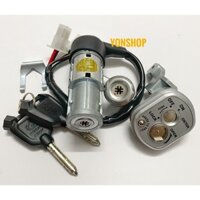 Bộ Ổ Khoá Xe Wave RS, S 100 Chìa 8 Cạnh Chống Trộm Cao cấp Hiệu VƯƠNG NIỆM