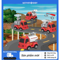 Bộ Ô tô lắp ráp đồ chơi trẻ em, bộ 4 ô tô vàng đỏ mô hình xe công trình xây dựng, kèm vít vặn.