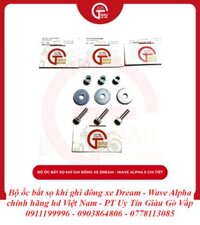 Bộ Ốc Bắt Sọ Khỉ Ghi Đông Xe Dream - Wave Alpha (9 Chi Tiết) Chính Hãng