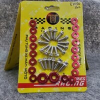 Bộ Ốc Dàn áo Salaya Mẫu S3 Lắp Cho Dòng Xe Ex150 (Tặng Kèm Long Đền Nhôm)