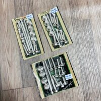 BỘ ỐC ĐẦU LÒNG, ỐC BÁNH LÒNG INOX 304 MẪU THÁI XOẮN DÒNG XE WAVE, DREAM - FUTURE LED - FUTURE NEO