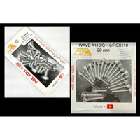 Bộ ốc lốc máy + ốc dàn áo inox 304 cho Wave A110 2017-2024 hiệu CTS